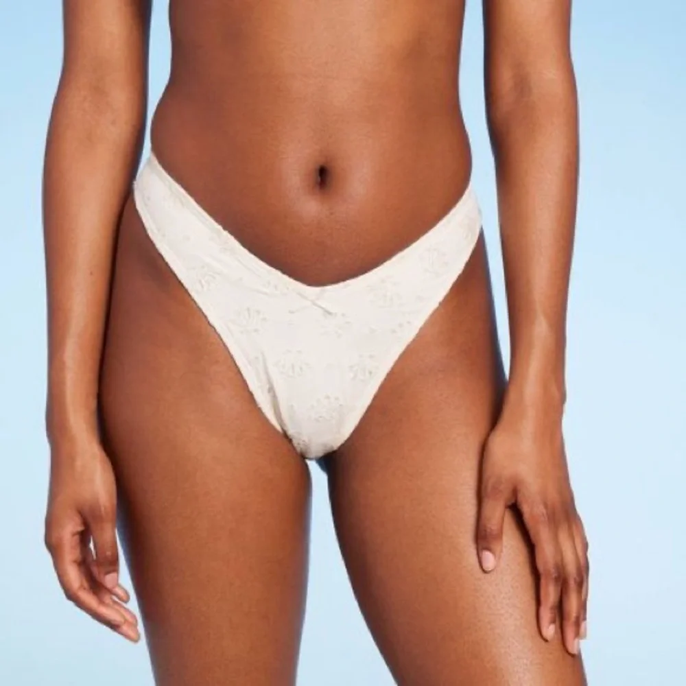 Women's Pointelle V-Front Extra Cheeky Extra High Leg Bikini Bottom - Wild Fable